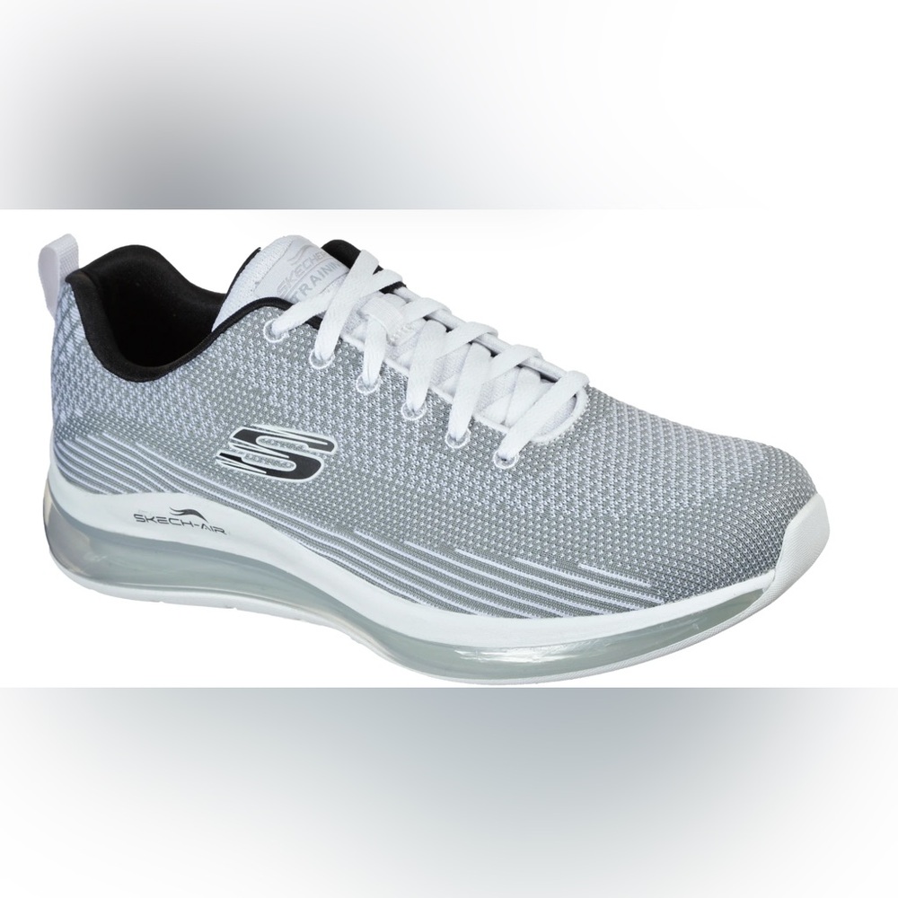 Skechers Skech-Air 2.0 Men's Silver and White Athletic Shoes 7.5